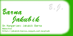 barna jakubik business card